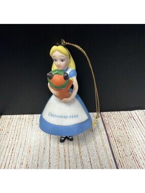 Vintage 1999 Disney Grolier Alice in Wonderland w Cat Ornament